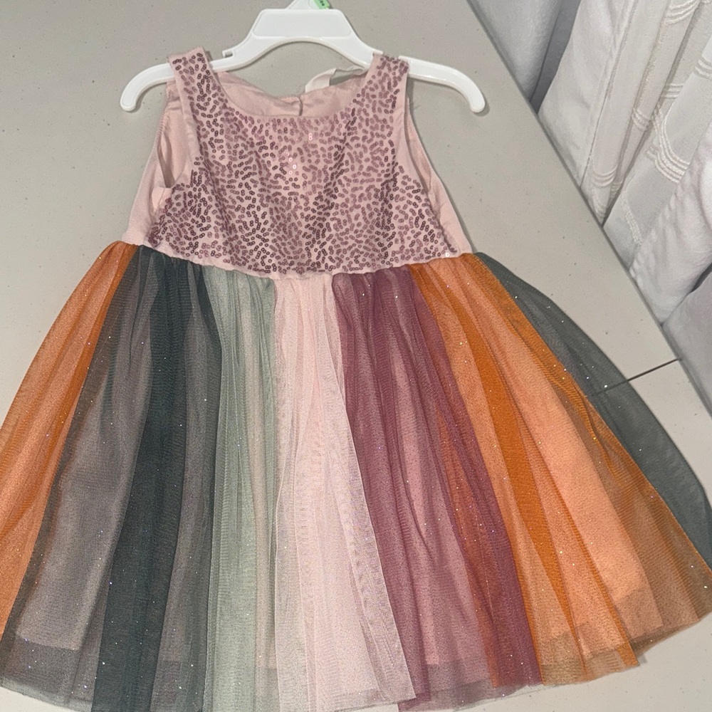 H&M Pink and Multicolor Tulle Kids Dress